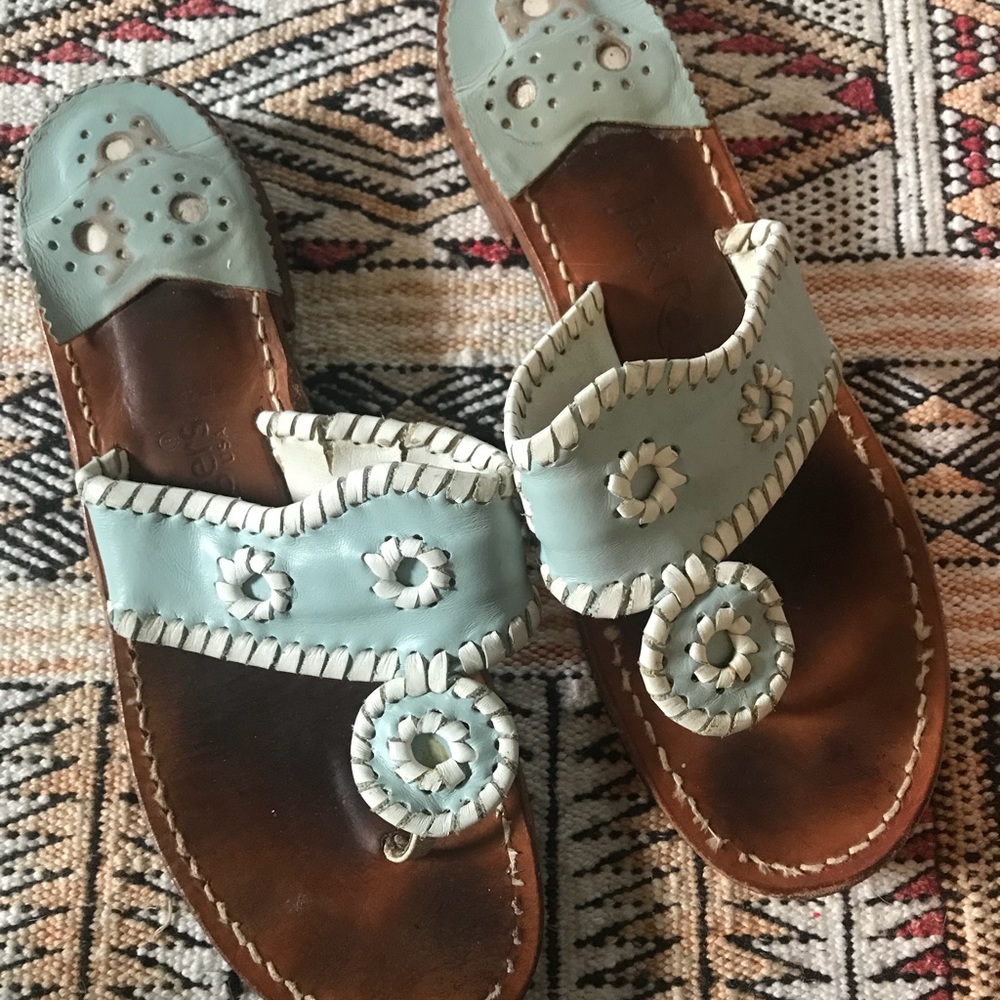 Light Blue and White Jack Rogers